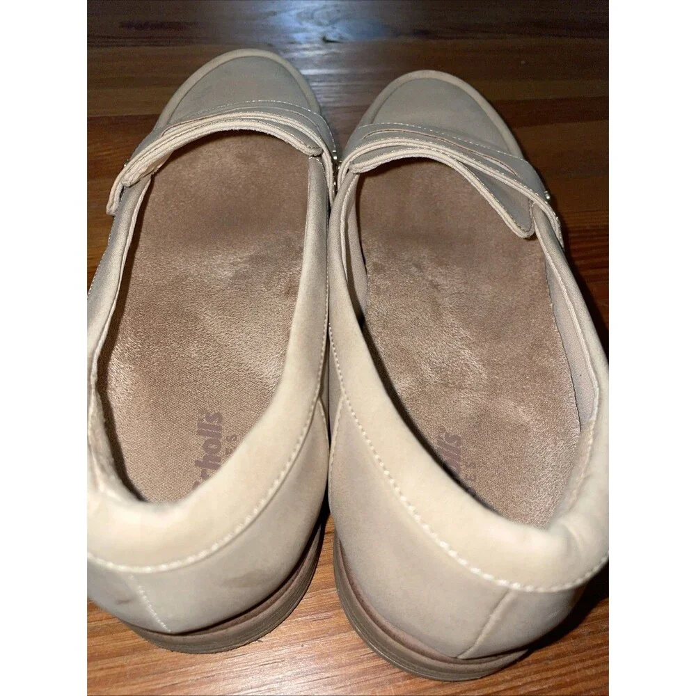 Dr Scholl's Hello Loafers Womens Size 8 Tan Faux Leather Slip On Penny Loafers